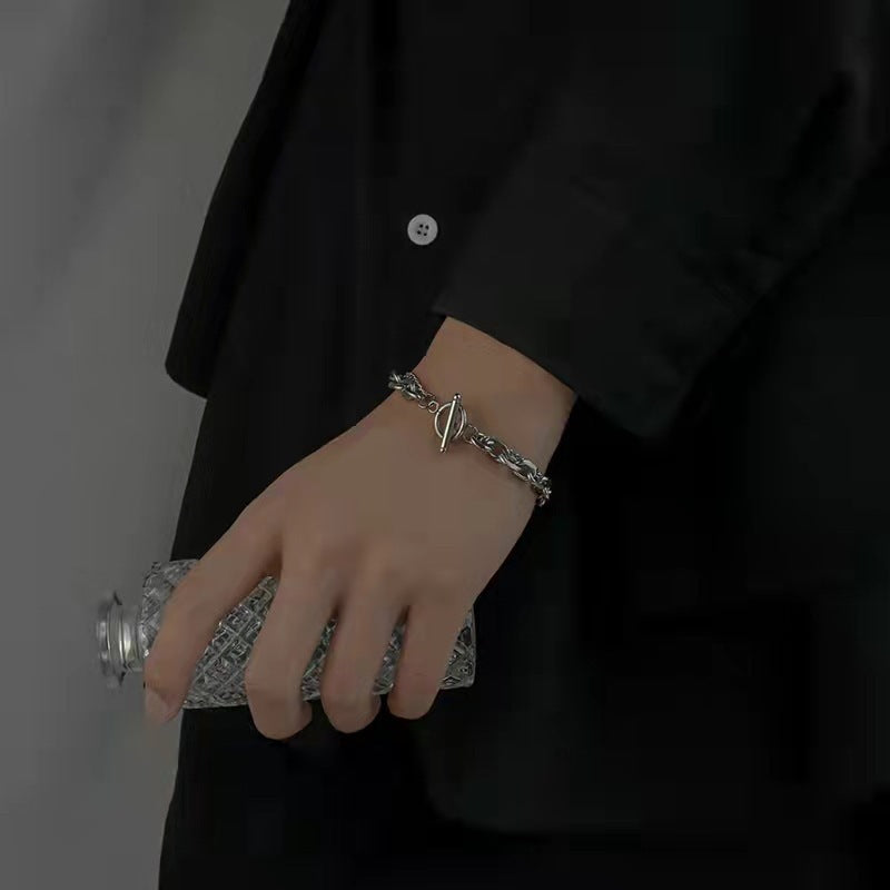 Geometric Double Layer Alloy Bracelet For Men And Women Retro Design Fashion Jewelry Accessories Everyday Wear