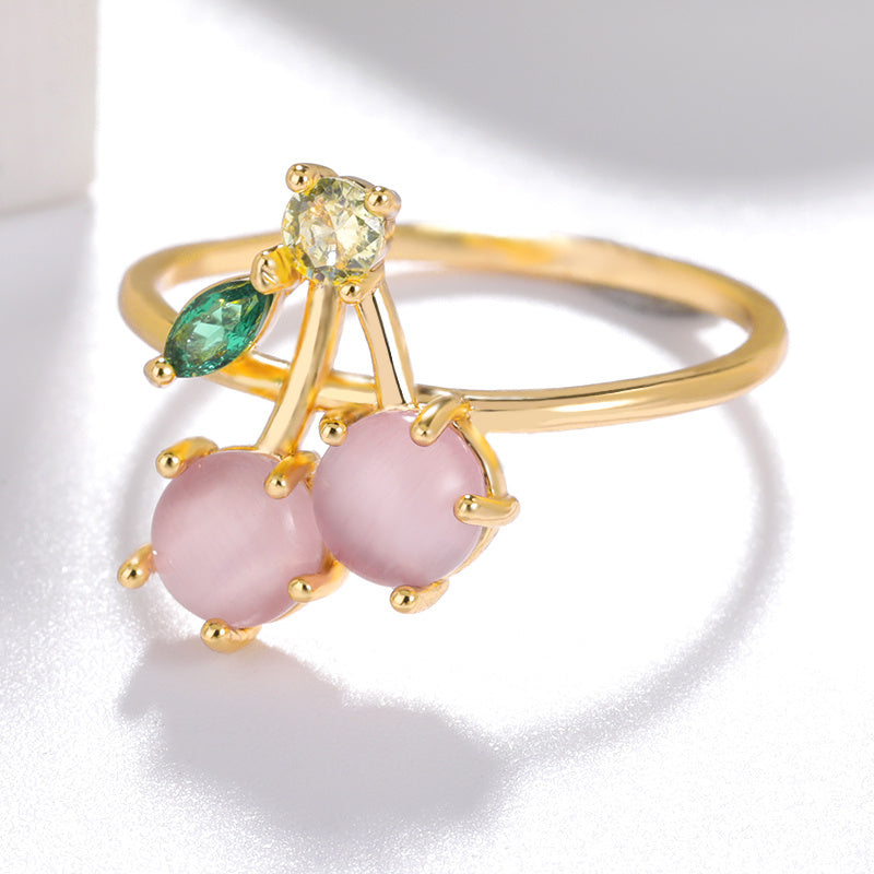 Copper Pineapple Ring With Micro Zircon Inlay Gold Finish European American Design Individually Packed For Women