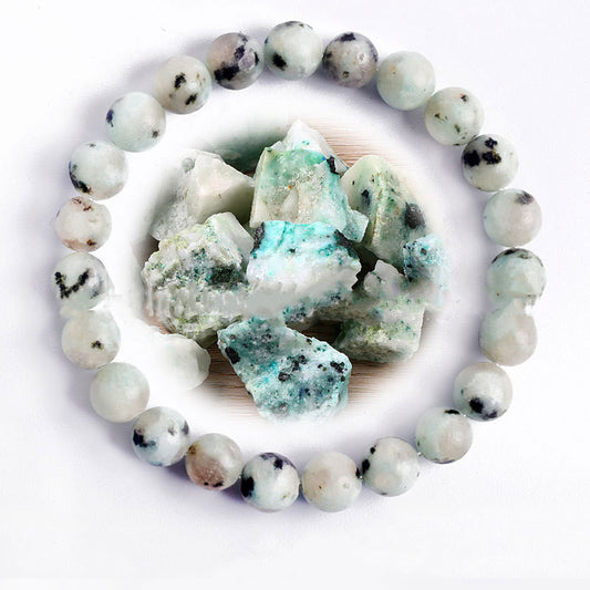 Unisex Bead Bracelet Natural Stone Hand Polished Vintage Geometric Spherical Design for Women and Men Elegance