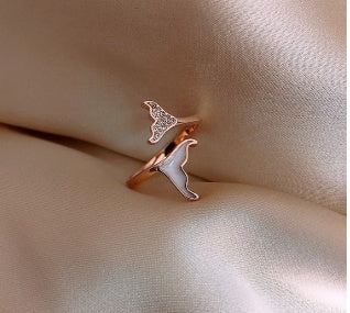 Real Gold Plating Cats Eye Rabbit Ring Alloy Jewels For Women Korean Style And Dainty Design Fashion Accessory