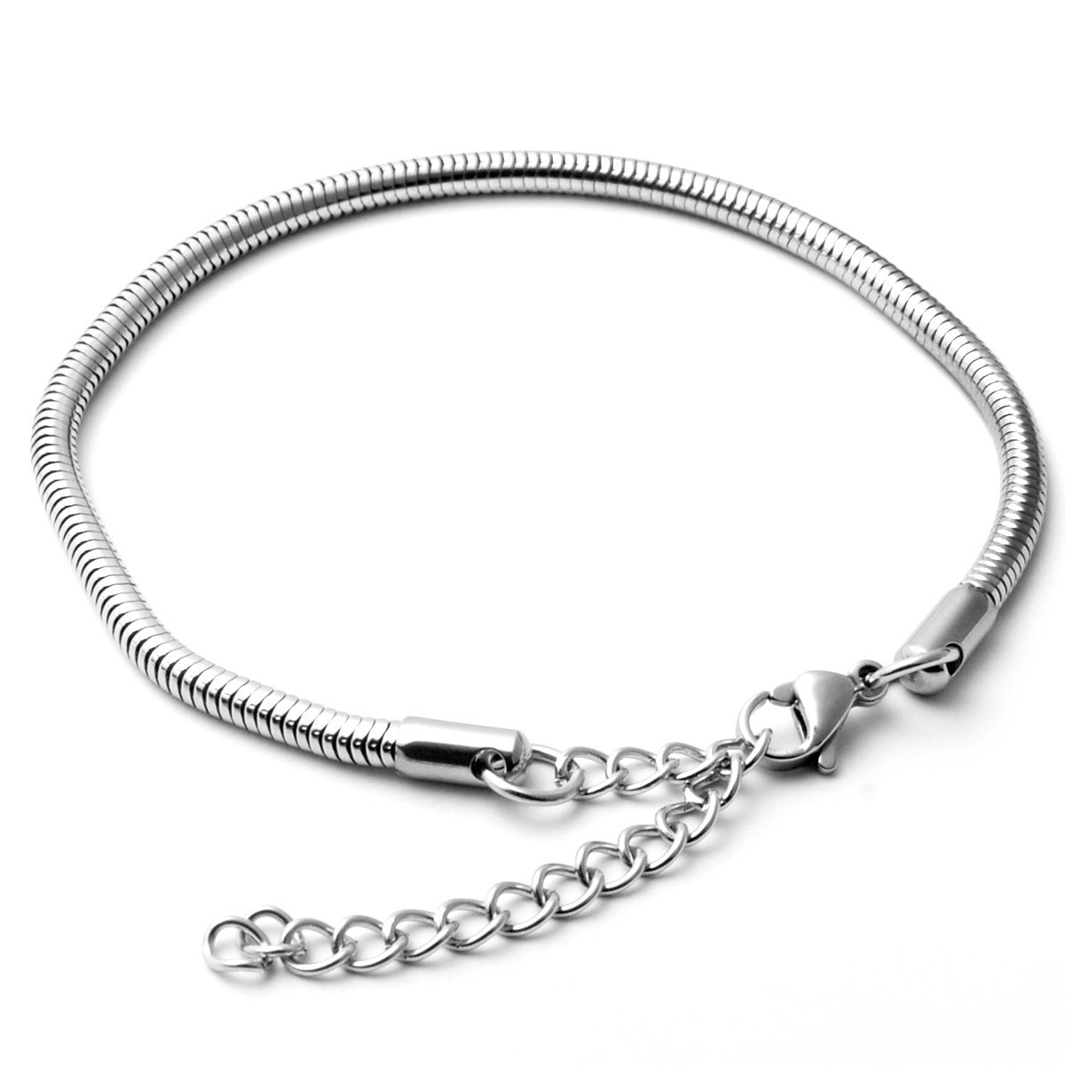 Girls Stainless Steel Bracelet Polished Snake Bones Chain Adjustable Length 16CM 18CM 20CM Geometric Jewelry