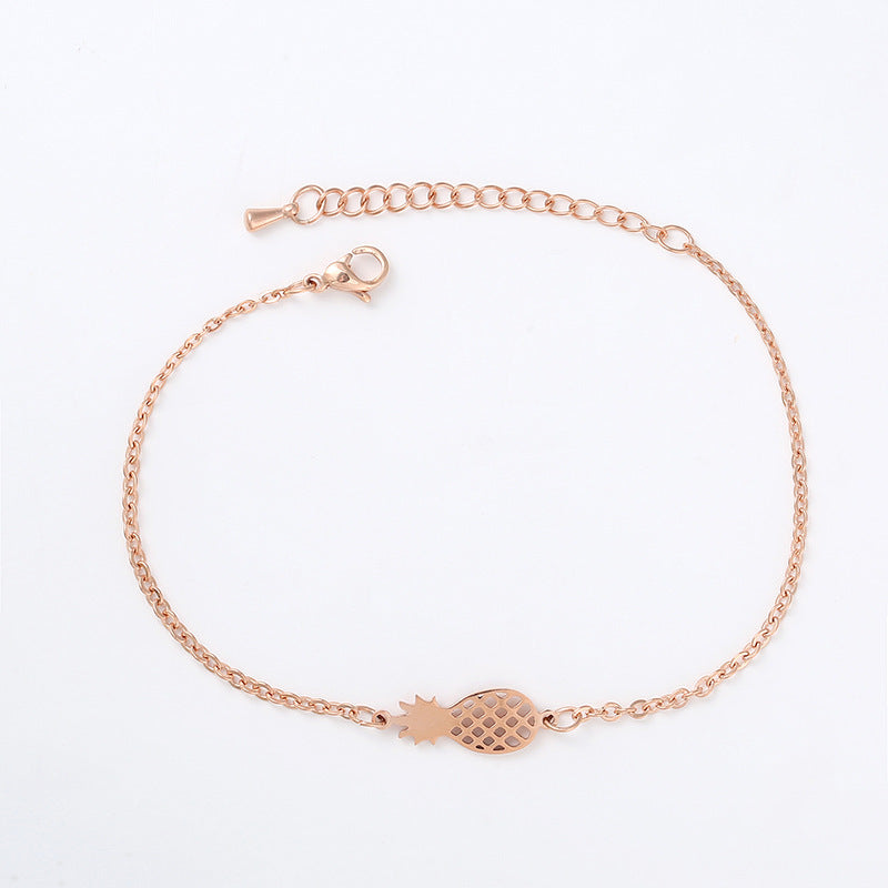 Stainless Steel Pineapple Pendant Bracelet For Women Gift