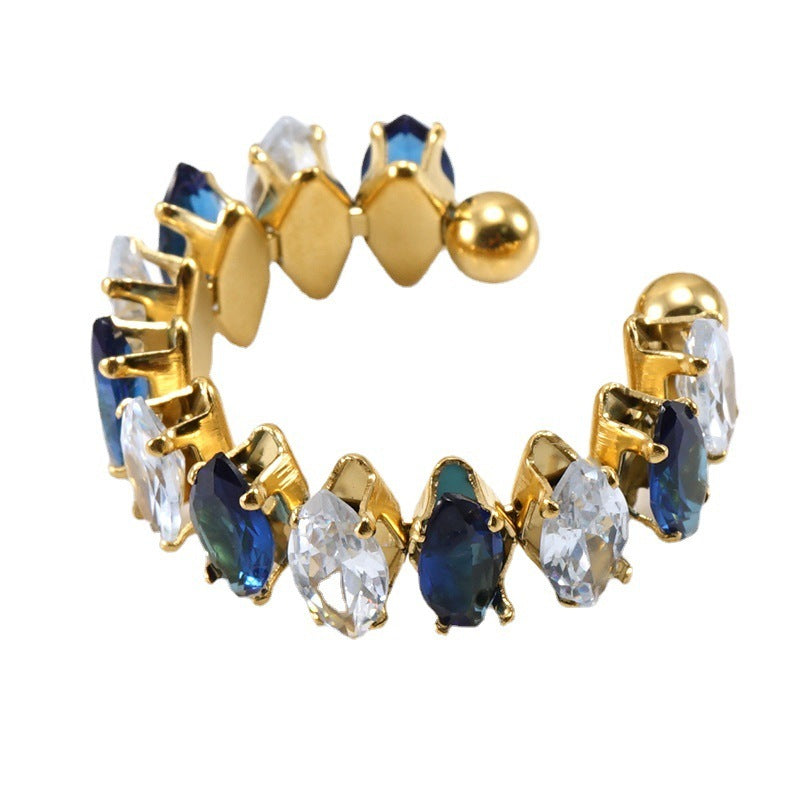 Stainless Steel Diamond Ring For Women Special Interest Design Elegant Jewellery With Brilliant White Diamonds