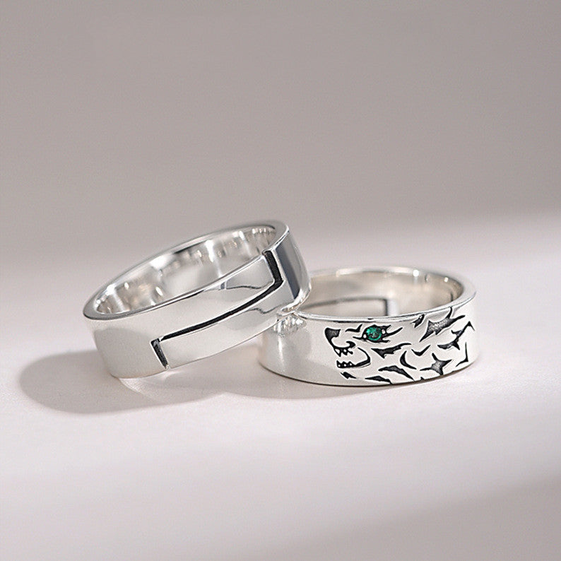 Copper Ring Adjustable Open Band Fashion Jewelry 7mm Wide 2mm Thick White Gold Color Vintage Design Ring Style