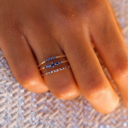 Geometric Zircon Ring Copper Gold Plated Elegant Fashion Jewelry For Women Anniversary Gift Elegant Gift Ideas