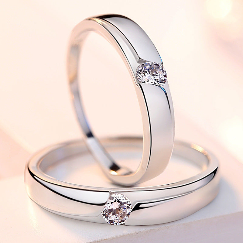 Womens Silver Interwoven Heart Ring Diamond Inlay Design Elegant Trendy Heart Ring Perfect As Gift Fashion Jewelry