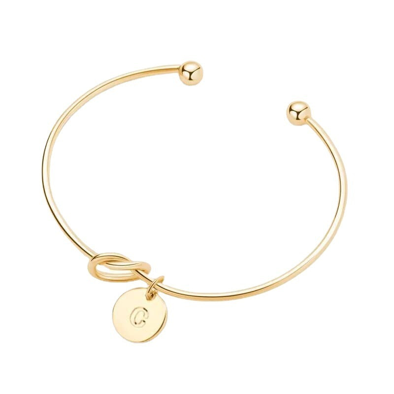 Womens Initials Bracelet Personalized Letter Bracelet Adjustable Metal Alphabet Jewelry European Styles Trendy