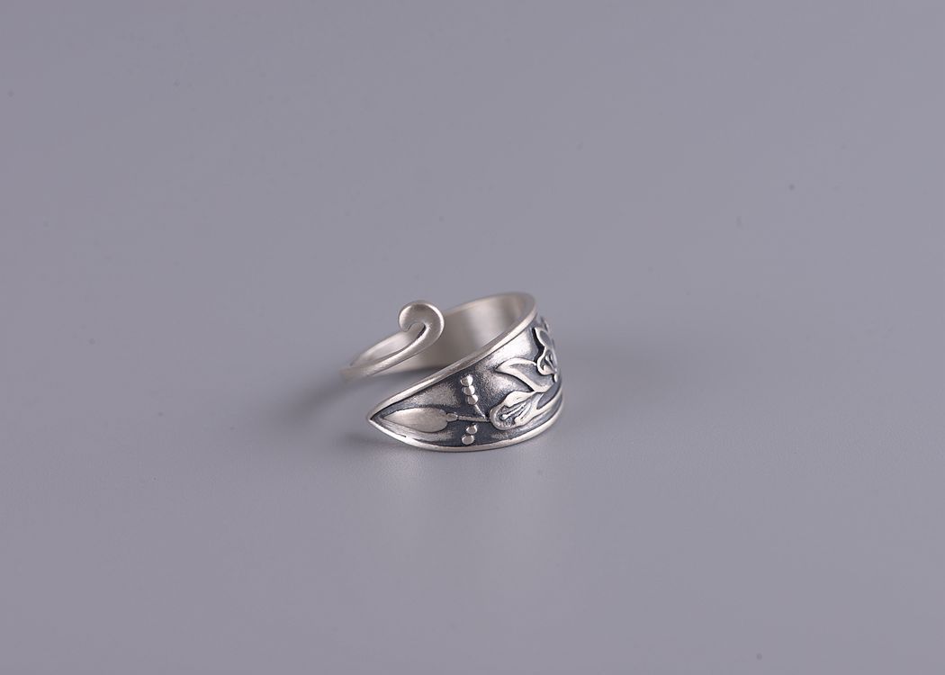 Ethnic Lotus Peacock Ring Vintage Opening Adjustable Alloy Plated Jewelry For Women Girls Retro Style Ring Now