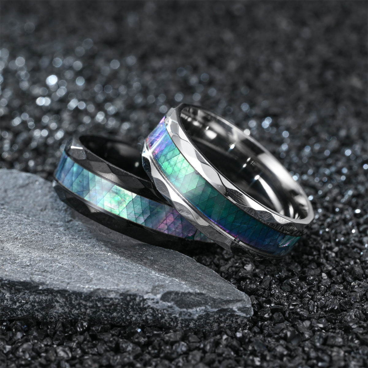 Mens Stainless Steel Diamond Cut Ring Fashion Jewelry For Men Elegant Ring Durable Everyday Wear Accessory Now