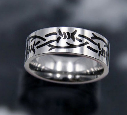 Stainless Steel Ring Punk Rock Style Flame Butterfly Accent Metal Jewelry for Everyday Wear Suitable for Men Women
