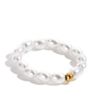 Elegant Imitation Pearl Ring 14K Gold Plated For Women Electroplated Finish Jewelry Gift For Her Elegant Piece