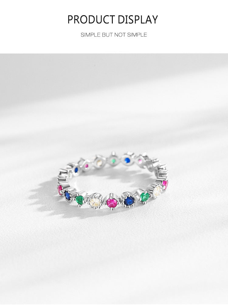 Silver Ring With White Gold Geometric Zircon For Her Affordable Luxury Jewelry Geometric Shape Ring For Classy