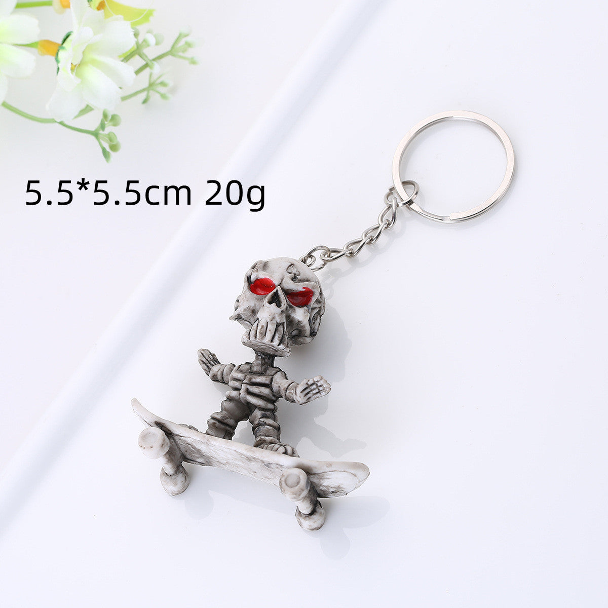 Skull Keychain Rubber Pendant Alloy Accessory Fashion Keychain High Quality Beautiful Keychain Charm Daily Use
