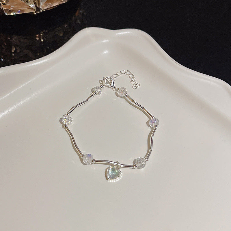 Womens Copper Bracelet With Zircon Flower Pearl Elegant Electroplated Bracelet Affordable Jewelry Gift For Her