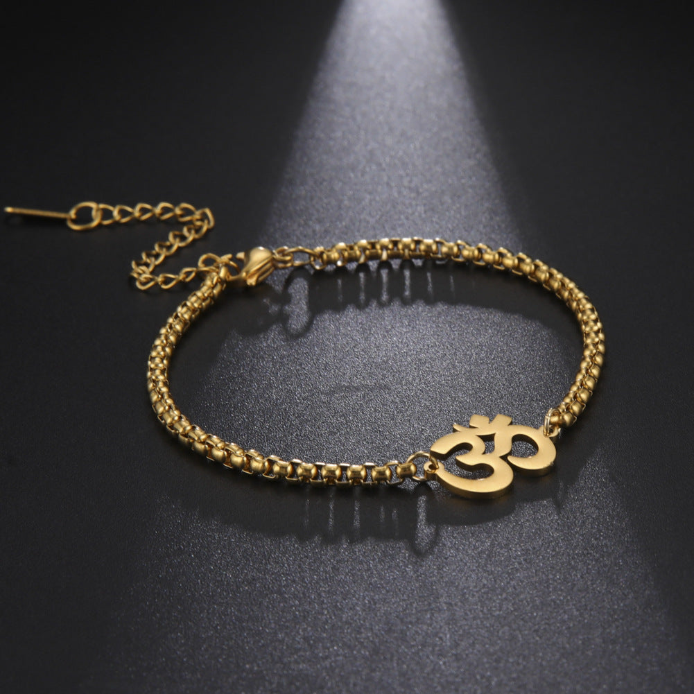 Unisex Infinity Symbol Gold Plated Stainless Steel Bracelet
