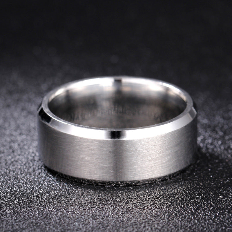 Mens Gold Plated Stainless Steel Ring With Beveled Geometric Design And Artificial Gem Accents Classy Accessory