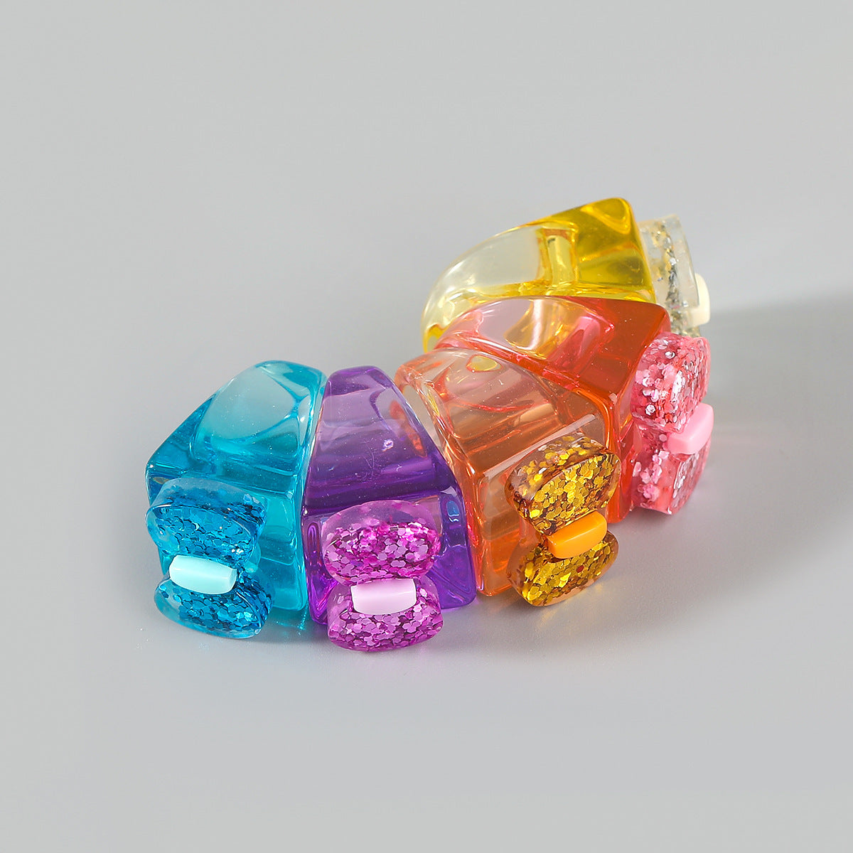 Women Bow Design Ring Plastic Resin Candy Color Jewelry European American Inspired Fashion Ring For Everyday Wear