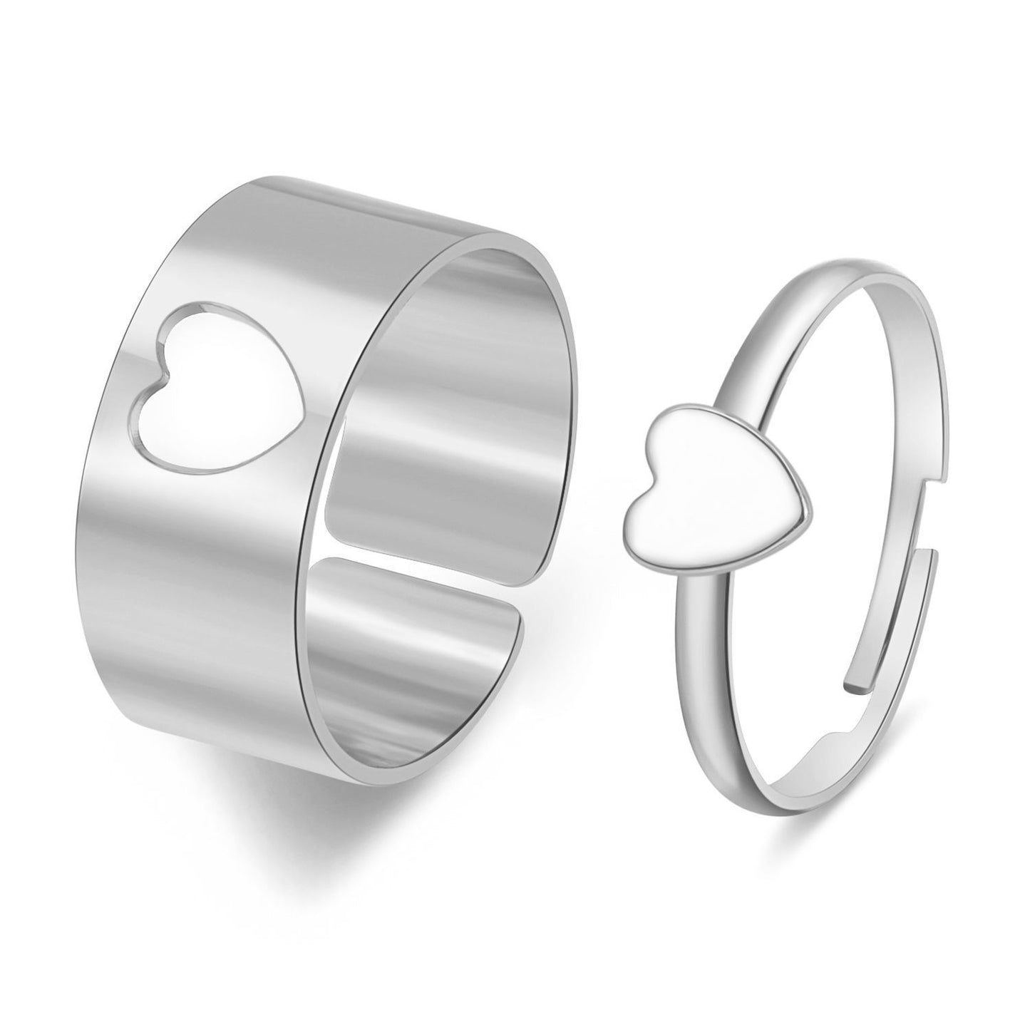 Couple Geometric Star Moon Rings Set Adjustable Alloy Celestial Punk Rings For Women And Men Fashion Statement