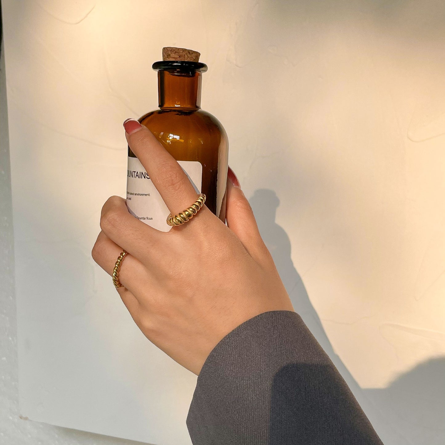 Trendy Knotted Twisted Net Red Index Ring Titanium Steel Ring Not Inlaid Croissant Twist Size 6 7 8 Twist Ring