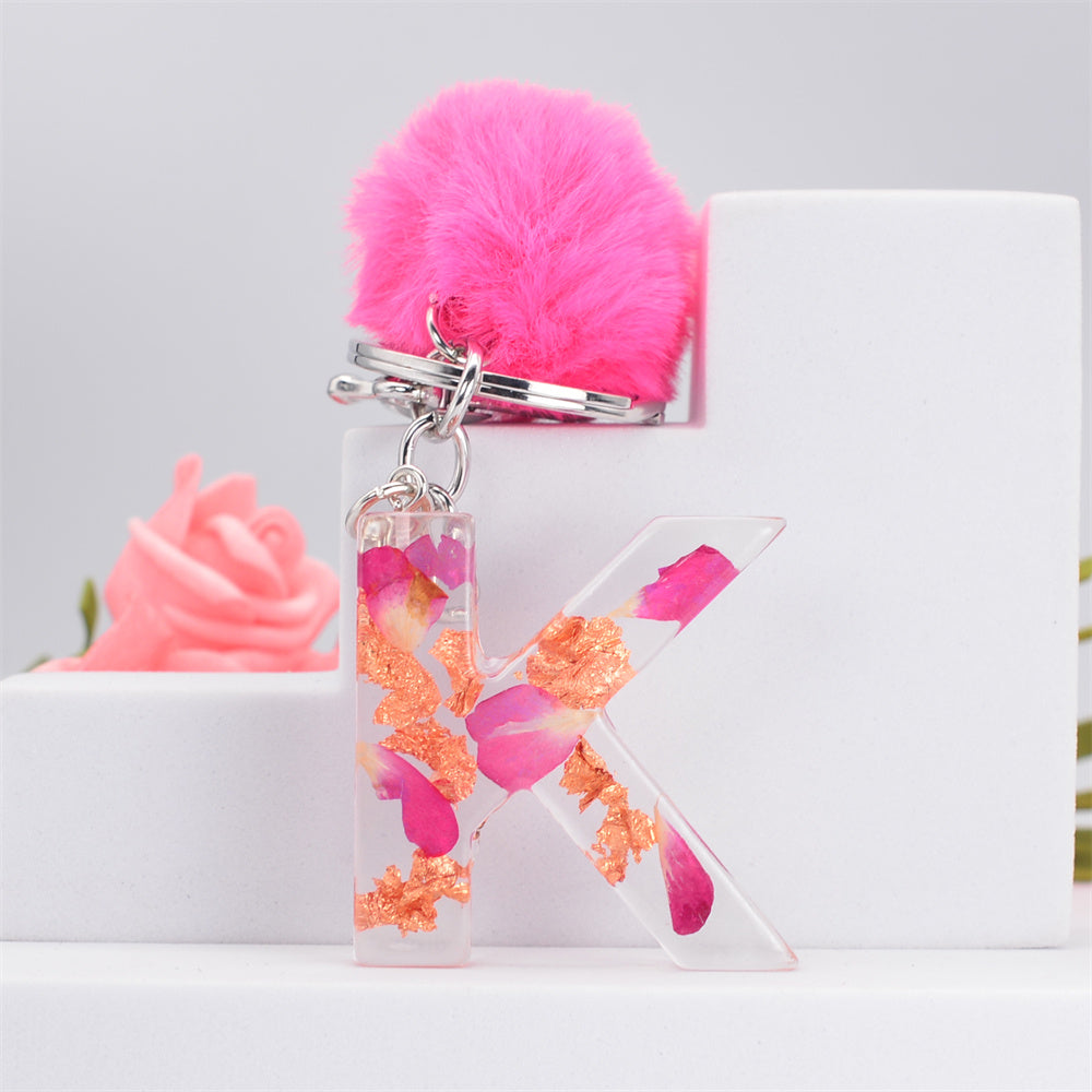 Resin Alphabet Initial Keychain A To Z Drip Glue Korean Style For Women And Girls Lightweight Resin Charm Gift