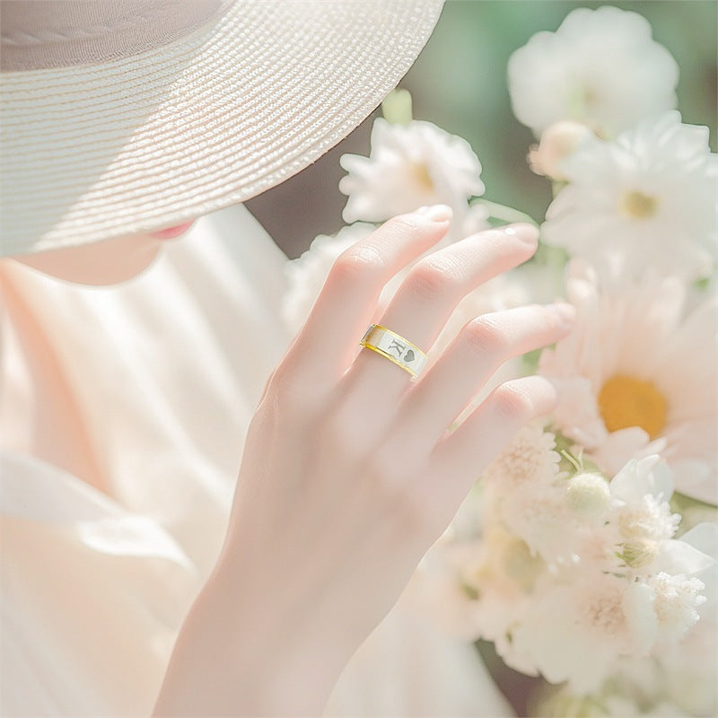 Couples Rings Titanium Steel Matching Rings For Couples His And Hers Electroplated Wedding Bands Promise Rings