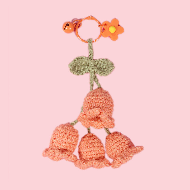 Handmade Crochet Lily Of The Valley Keychain Woolen Flower Accessory For Keys Bags And Home Decor Gift For Everyday Use