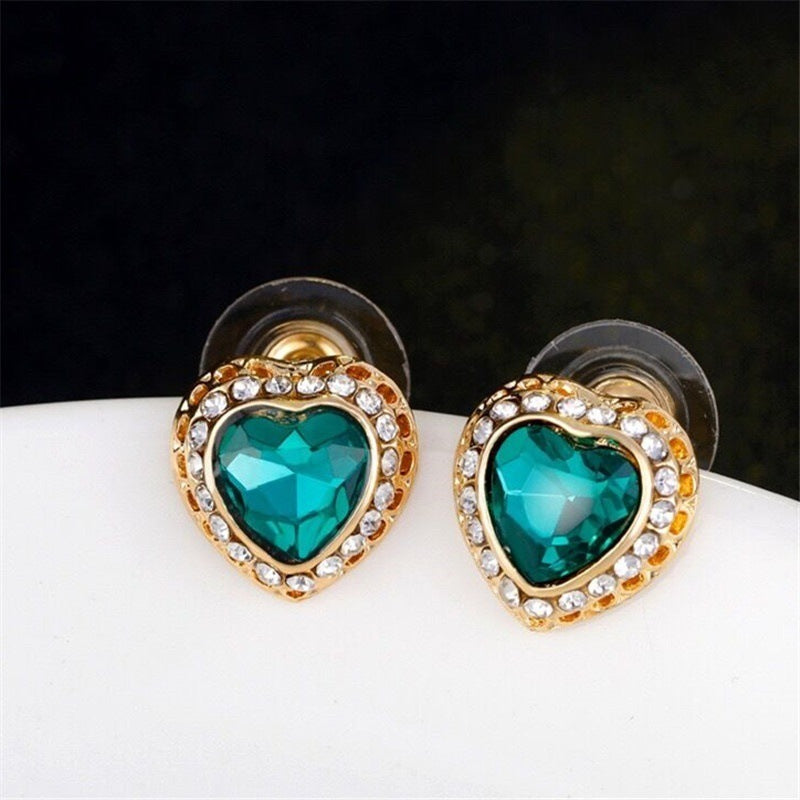 Women's Jewelry Set Necklace Earrings Ring Bracelet Heart Shaped Gemstone Alloy Inlaid Fashion Gift For Women