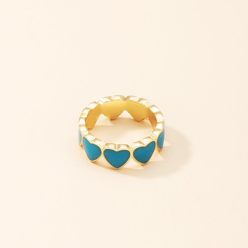 Heart Shaped Ring Alloy Electroplated Geometric Ethnic Retro Fashion Jewelry Gift For Her Design High Quality