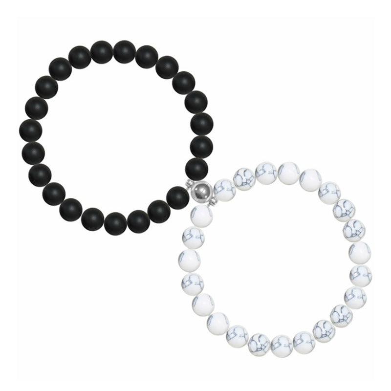 Couple Magnetic Bracelets Set Geometric Ethnic Retro Style For Anniversary Gift For Couples Keepsake Travel Go