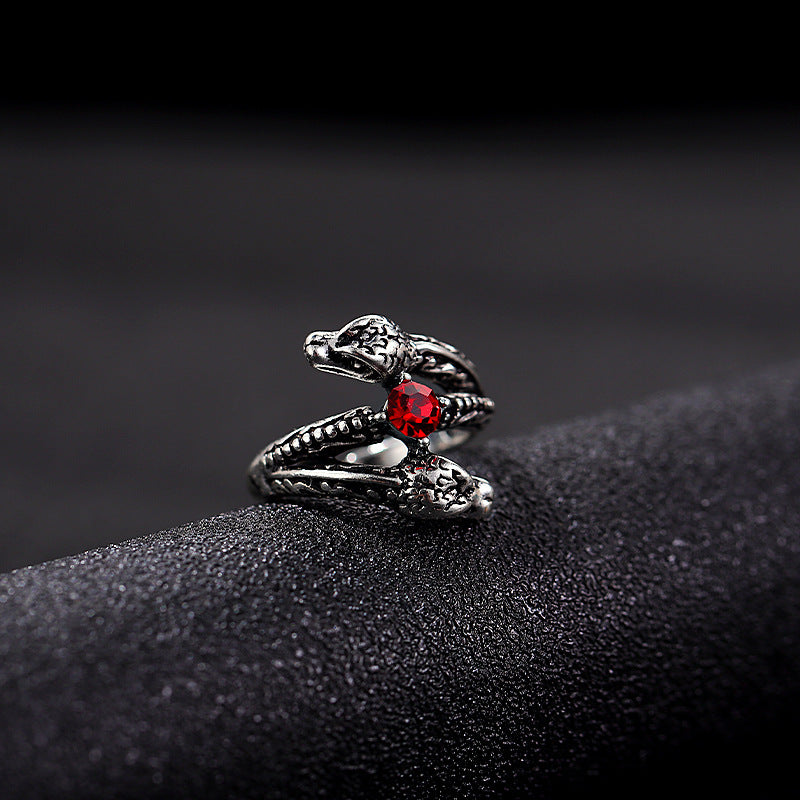 Unisex Winding Snake Ring Bracelet Vintage Adjustable Retro Snake Ring Zinc Alloy Metal National Fashion Jewelry