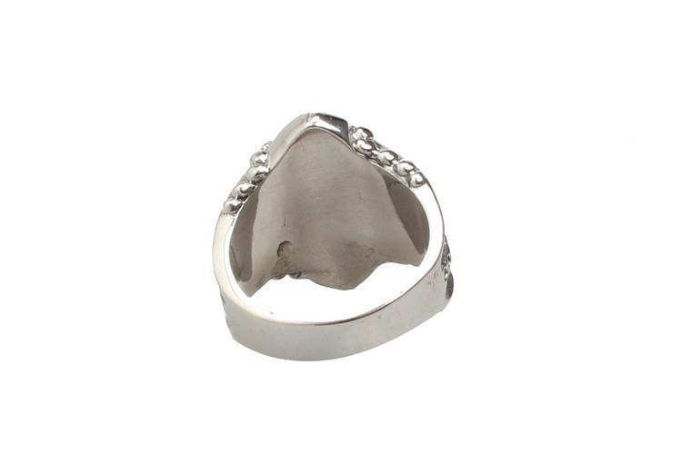 Mens Titanium Steel Ring With Gemstone Vintage Punk Gothic Retro Jewelry Gift For Him Ideal For Everyday Style