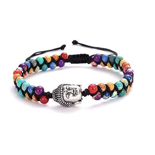 Unisex Matte Black 8mm Natural Stone Bracelet With Tiger Eye Beads And Double Buddha Head Accents Handmade Round