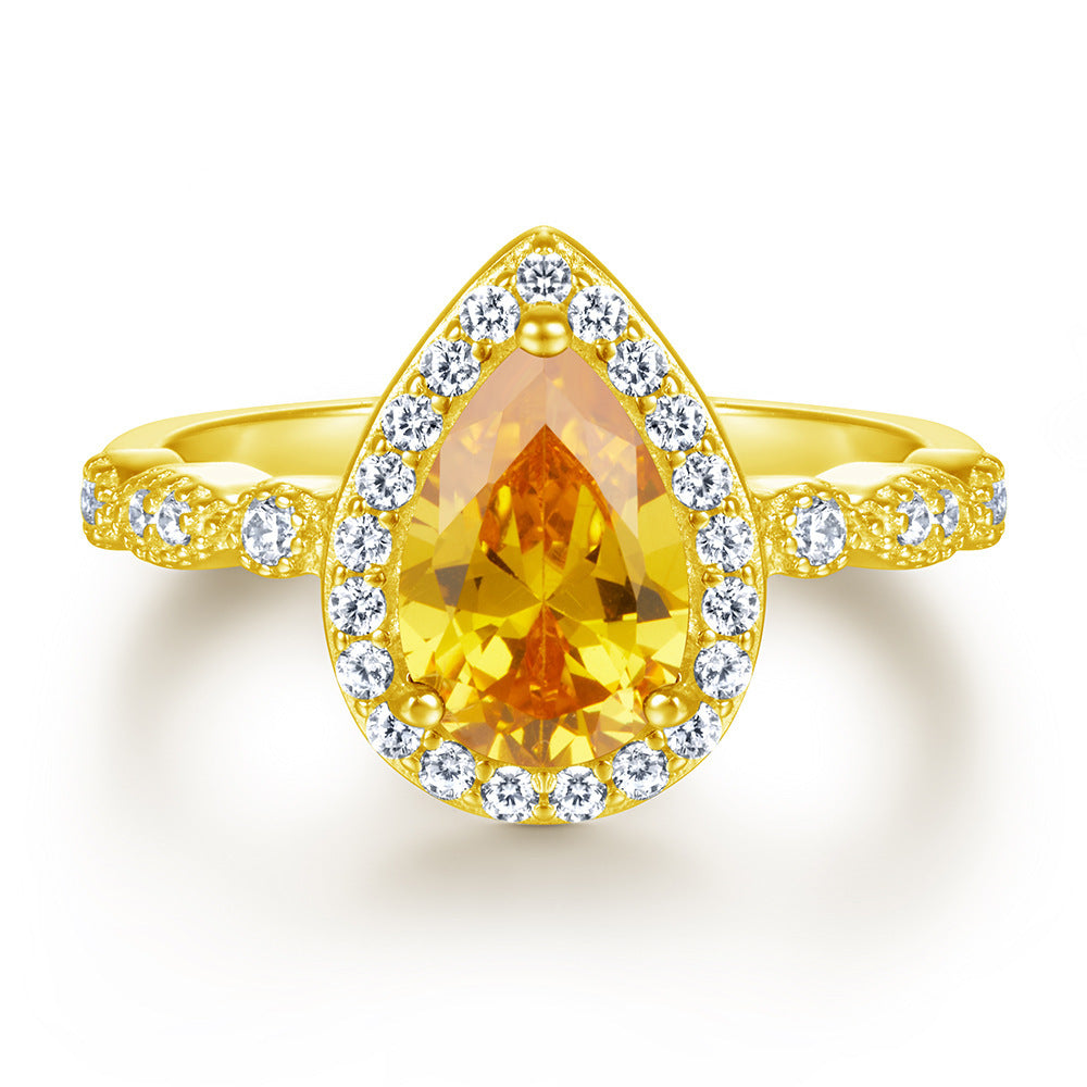 Womens Sterling Silver Rings Set Drop Shape Design European American Inspired Fashion Jewelry For Women Lineup