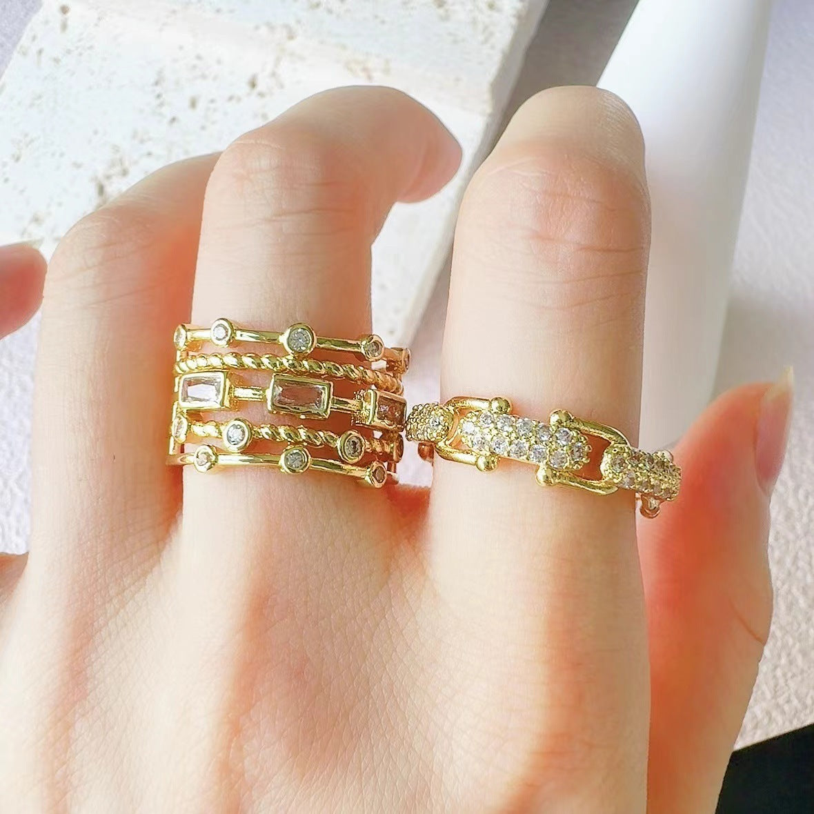 Butterfly Adjustable Open Ring Copper Electroplated Retro Fashion Personality Statement Jewelry For Women Open