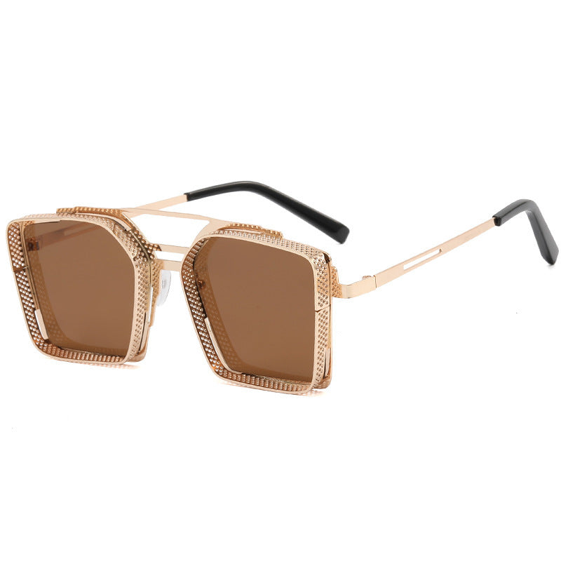 Mens Sunglasses Hollow Square Frame For Outdoor Sports