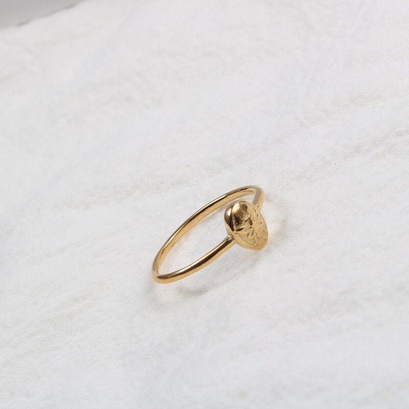 Womens Bee Ring Titanium Steel Gold Plated Diamond Encrusted Geometric Hypoallergenic Jewelry Elegant Everyday Wear