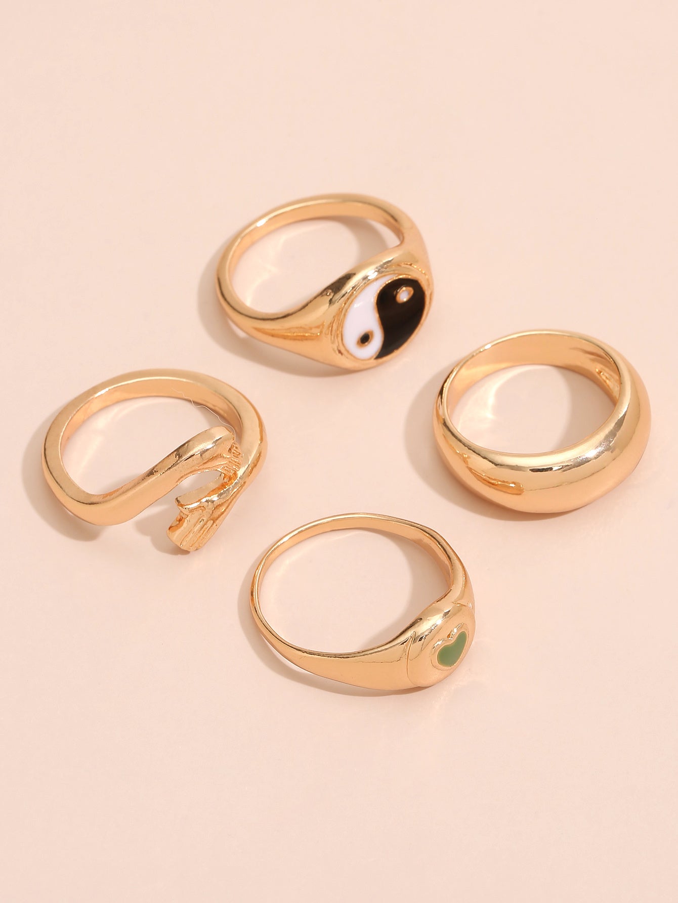 Women Rings Set Irregular Design Electroplated Zinc Alloy Rings For Women Simple Fashion Jewelry Pack Trendy Styles