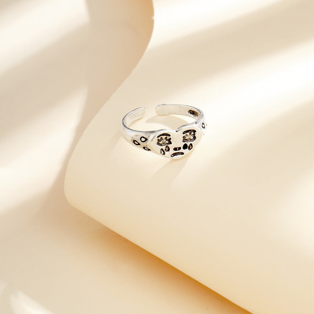 Unisex Frog Ring Adjustable Retro Animal Ring Lightweight Alloy Metal European Fashion Ring Jewelry Cute Style