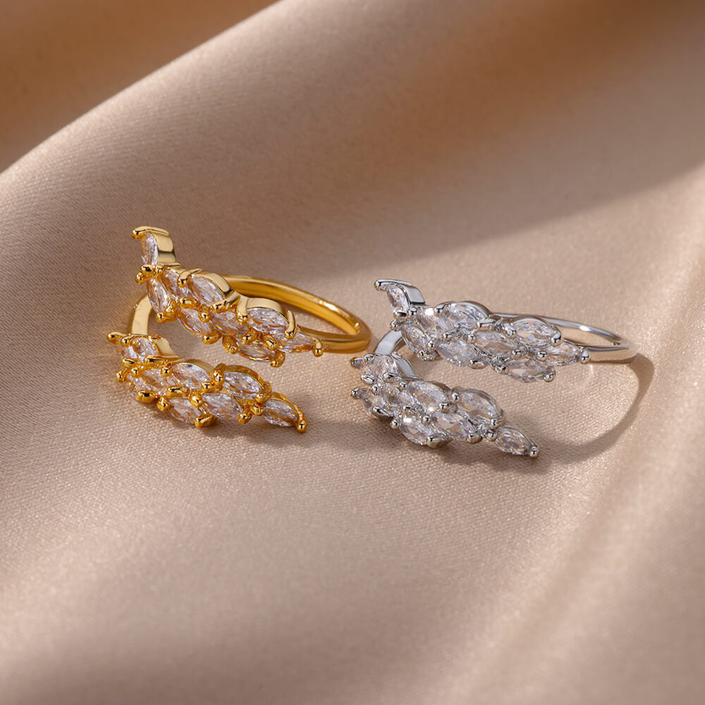 Copper Geometric Ring With Petal Elements Adjustable Index Finger Ring Fashion Jewelry Gift Elegant Daily Wear Gift