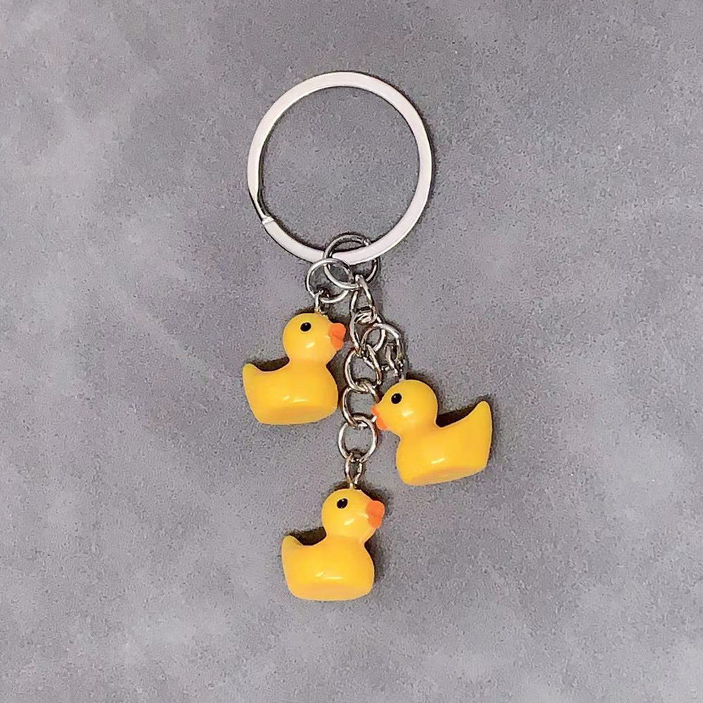 Cute Duck Keychain Pendant Women Girls Trendy Fashion Accessory Gift For Bags Backpacks Purses Resin Finish Shiny