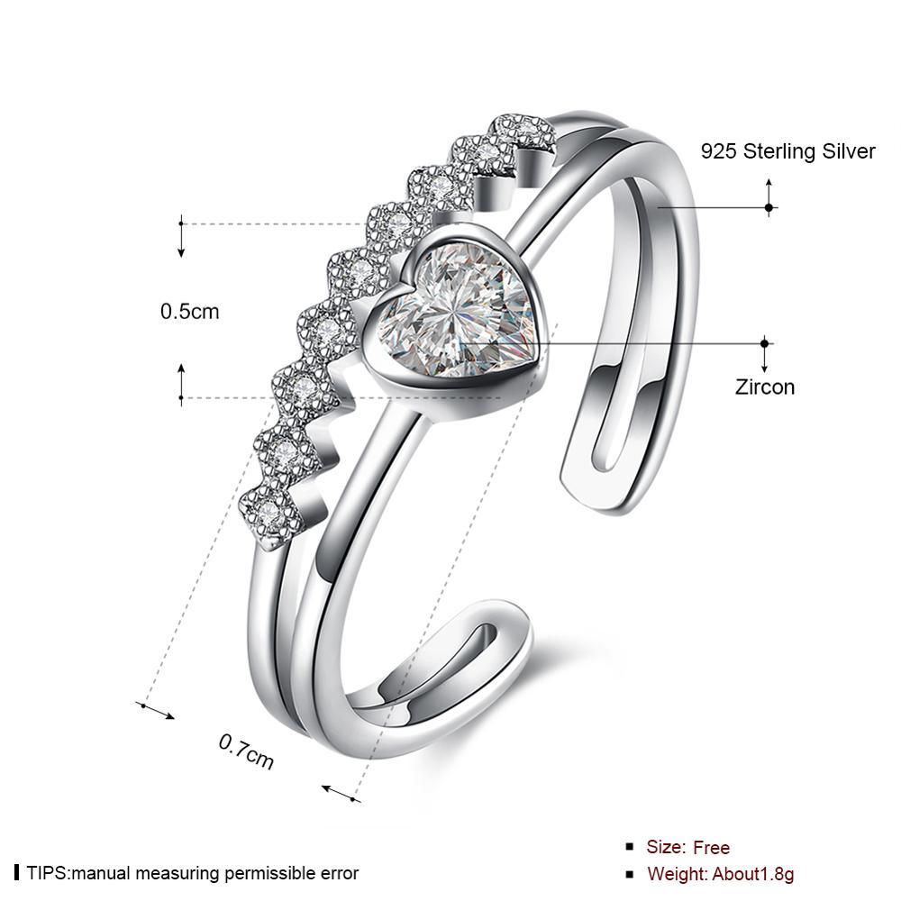 Heart Shaped Couple Rings With Micro Inlaid Zircon Electroplated Geometrical Design For Ladies And Men Fashion