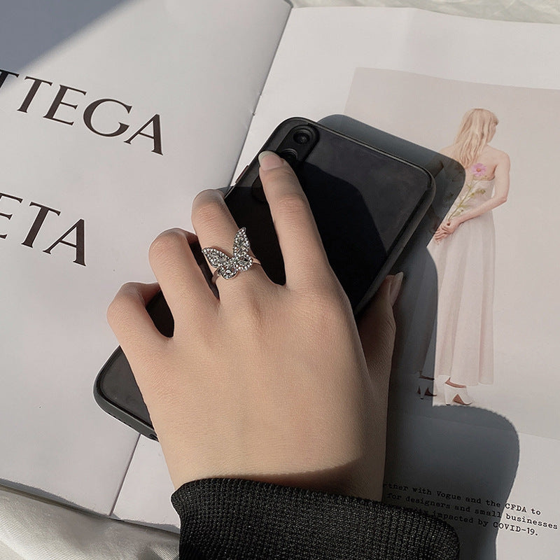 Womens Butterfly Ring Korean Design Lightweight Alloy Gift