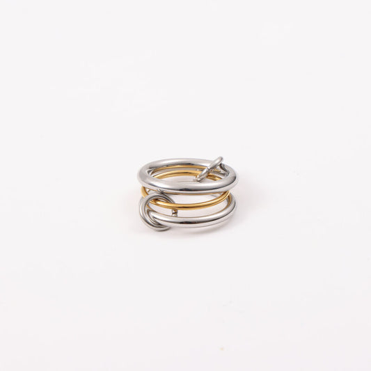 Titanium Steel Three Ring Color Matching Ring For Women