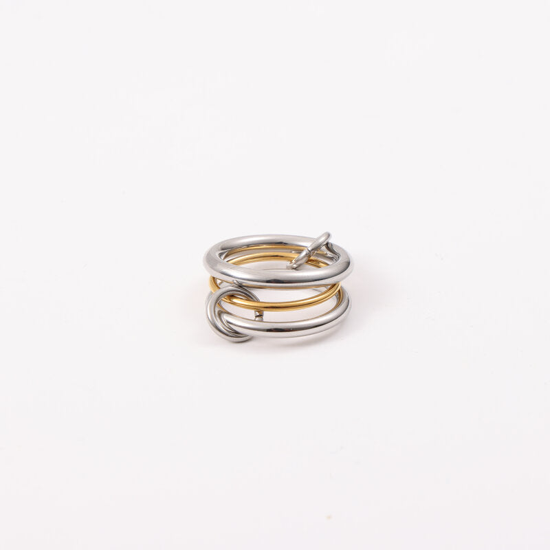 Titanium Steel Three Ring Color Matching Ring For Women
