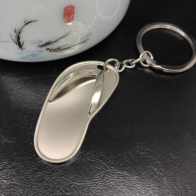 Slippers Keychain Zinc Alloy Electroplated Fashion Accessory for Men and Women Stylish Key Ring Durable Design