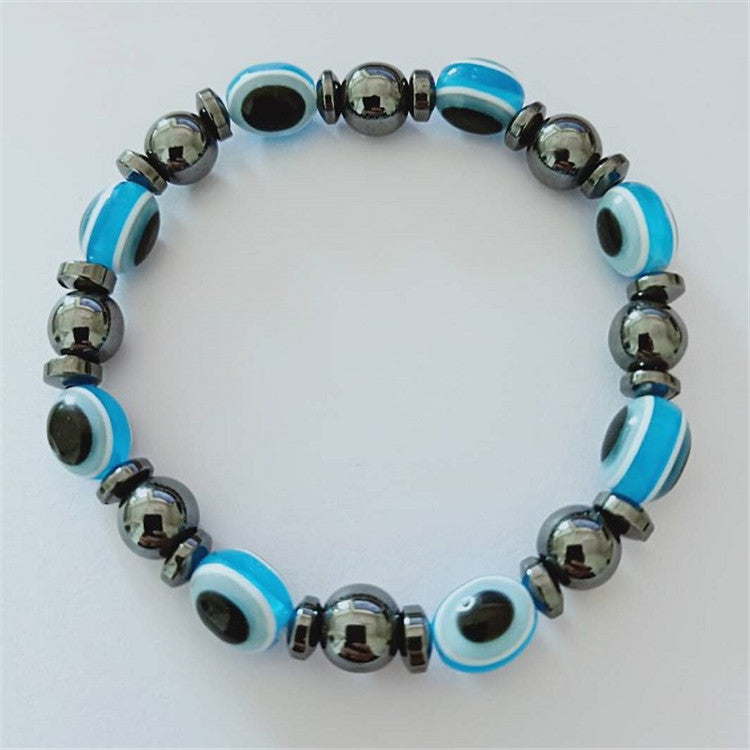 Unisex Beaded Bracelet Handmade Colorful Flat Beads Jewelry Elastic Band Magnetic Hematite For Men And Women