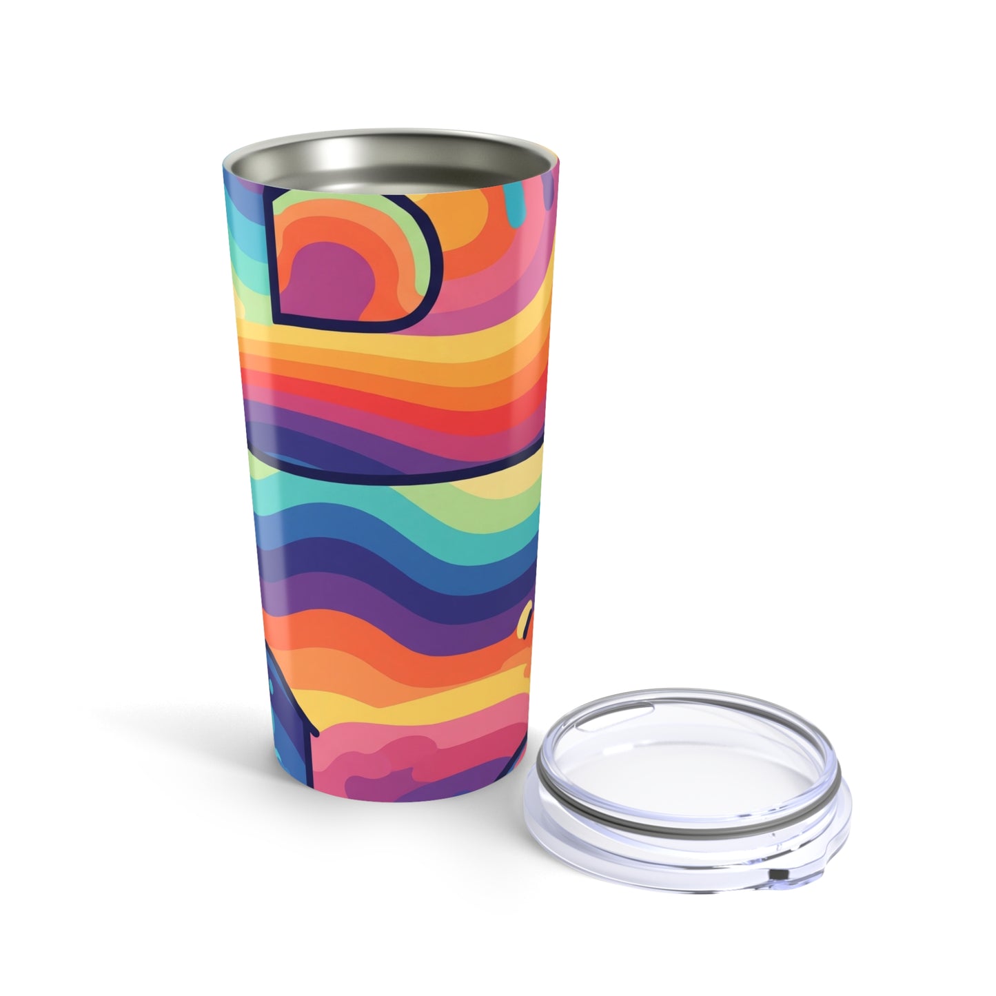 20 Oz Stainless Steel Travel Mug With Double Wall Vacuum Insulated Spill Resistant Lid Printed Design Keeps Hot Or
