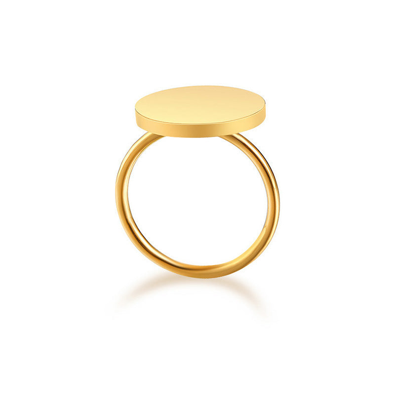 Stainless Steel Round Ladies Ring Geometric Design For Women Sleek Modern Minimalist Jewelry Gifts For Everyday