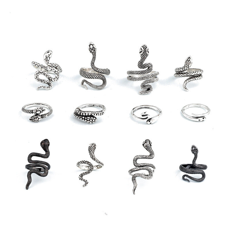 Vintage Cobra Zodiac Ring Fashion Jewelry for Women