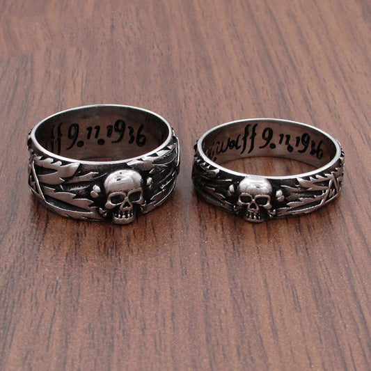 Stainless Steel Punk Skull Ring For Men Women Vintage Carved Personality Couple Jewelry Durable Accessory Quality